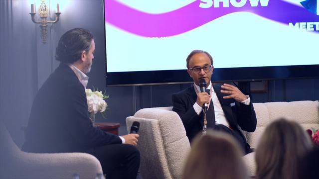 Pedro Lopez-Belmonte hosting the Morning Show 2024 at the Luxury Innovation Summit, Geneva, panel 'Revolutionizing Luxury: Enhancing the Product through Emerging Technologies', with Max Kantelia (Chairman, Zilliqa Group), Antonio Carriero, and Tirath Kamdar (Walmart)